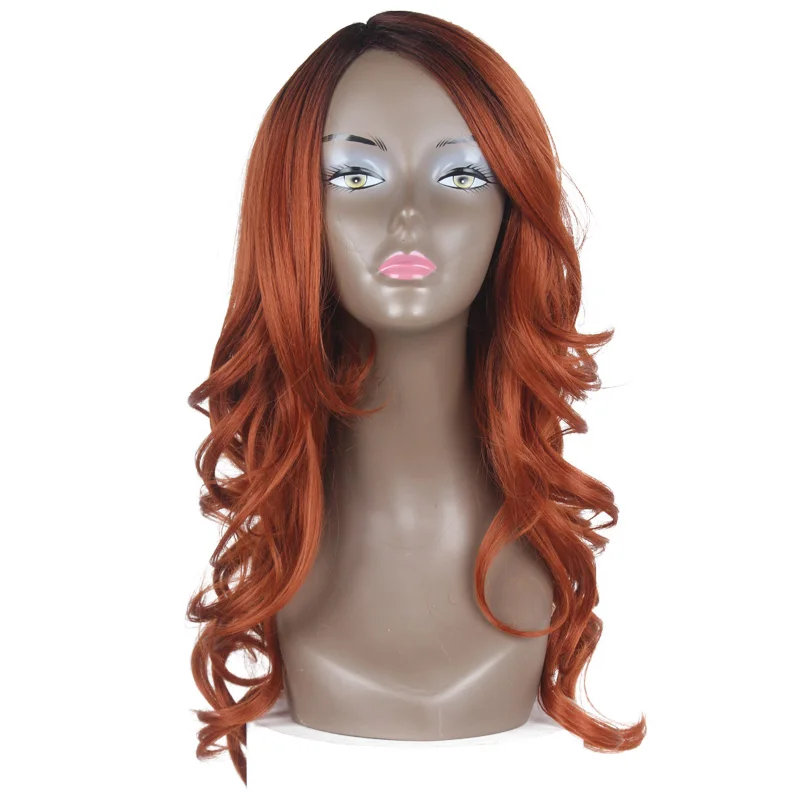 OM350 Свободные волнистые синтетические парики с челкой боковая часть X-TRESS Ombre Auburn розовый блонд цветная прядь термостойкий волоконный парик для волос - Цвет: OM350