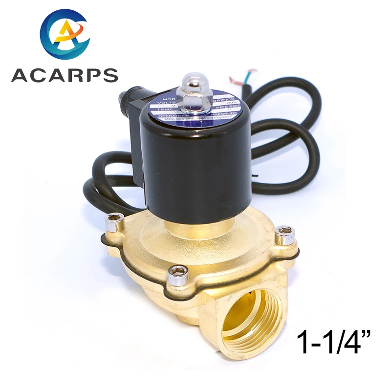 Электромагнитный клапан 2/2 DN32 1-1/4 дюйма 24 В 220 нормально закрытый латунный для