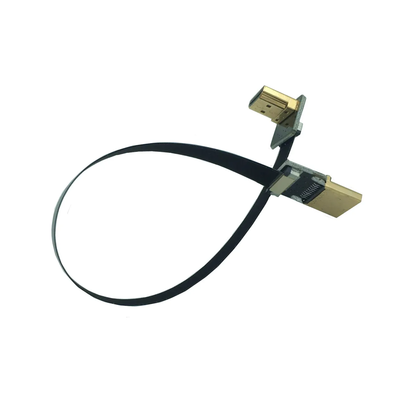 

FPV HDMI-compatible Male to Male 90 degree Down Angled FPC Ribbon Flat Extension Cable Pitch 20pin Plug Connector 5cm-80cm