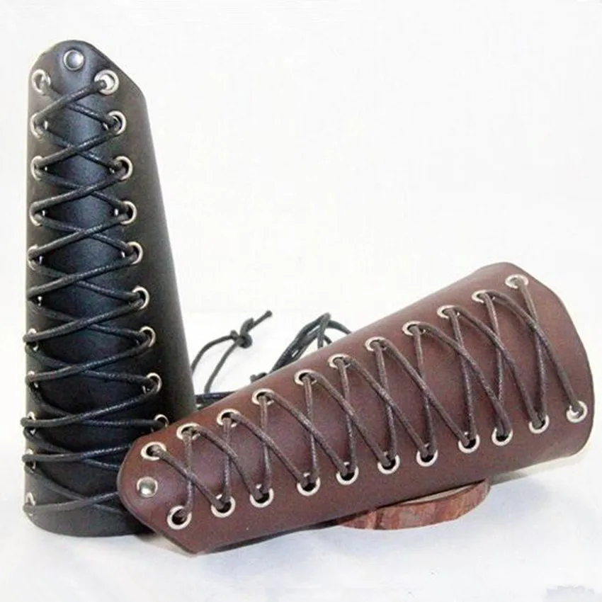 Esihou игра косплей реквизит из натуральной кожи Bracer Cross String Arm Armor Warrior Steampunk повязки