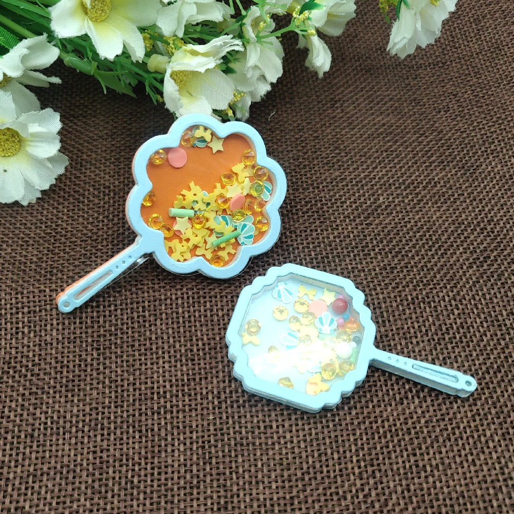 

Fan Shake Card Metal Cutting die keychain shaker Heart Paper Key Chain Scrapbook Paper Craft Card Punch Art Knife Cutter