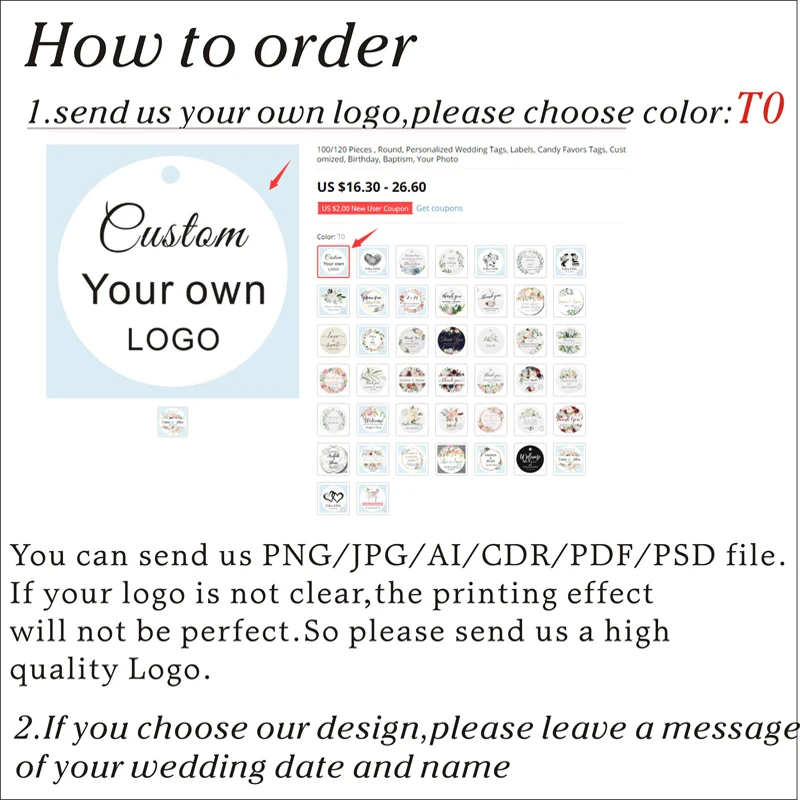 100/120 Pieces Round Personalized Wedding Tags Labels Candy Favors Customized Birthday Baptism Your Photo | Дом и сад