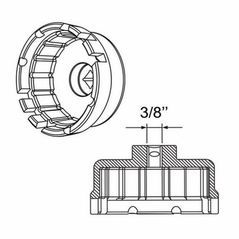 64.5mm Oil Filter Wrench 3/8&quot Drive Cap Housing Tool Remover 14 Flutes Universal For Toyota SUV Rav4 Highlander Tundra Sienna |