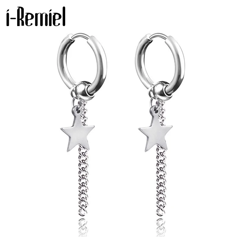 Модная новинка хип хоп без проколов ушей пятиконечная звезда Длинная кисточка