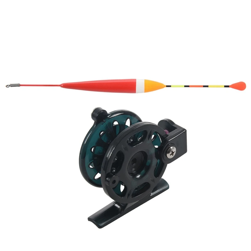 

1 Pcs Winter Fishing Ice Fishing Reel Fly Fishing Reels Pesca & 10Pcs Carp Fishing Floats Set Buoy Bobber Stick