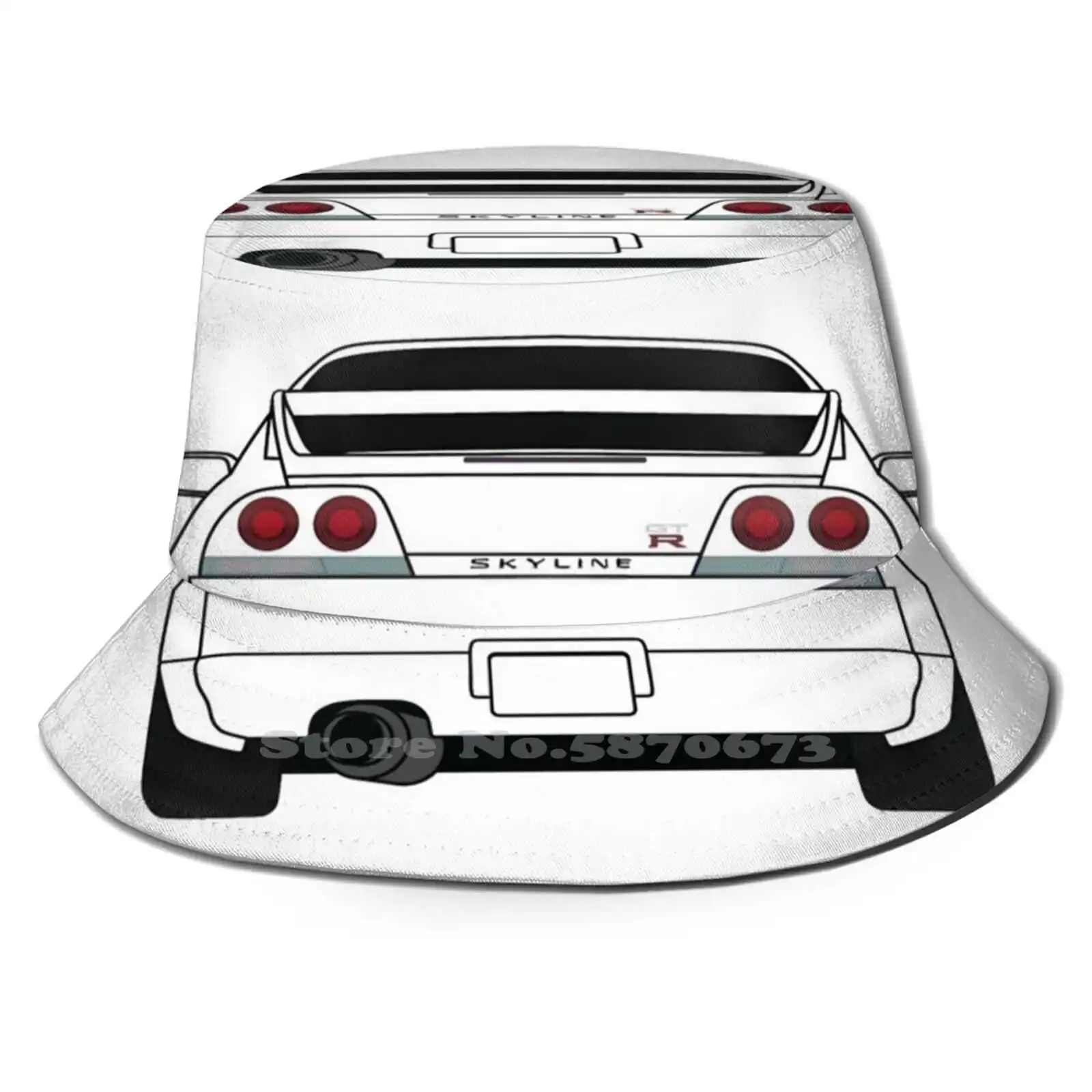 

Автомобильный головной убор для Nissan Gtr R33, цвет черный, задняя крышка для Nissan Skyline Gtr R33, R34, R32, R35, японский дрейф, Jdm, Race Car Attesa