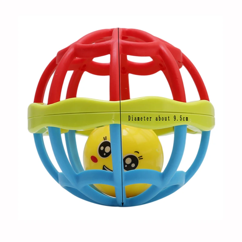 

Newborn Baby Soft Rubber Bell Ball Eco-friendly Fitness Fun Little Loud Bell Ball Grasping Toys Plastic Hand Bell Rattles