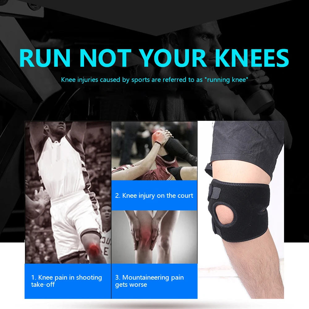 

Knee Brace Support for Fitness Running Cycling Adjustable Open Patella Brace for Injury Recovery Arthritis