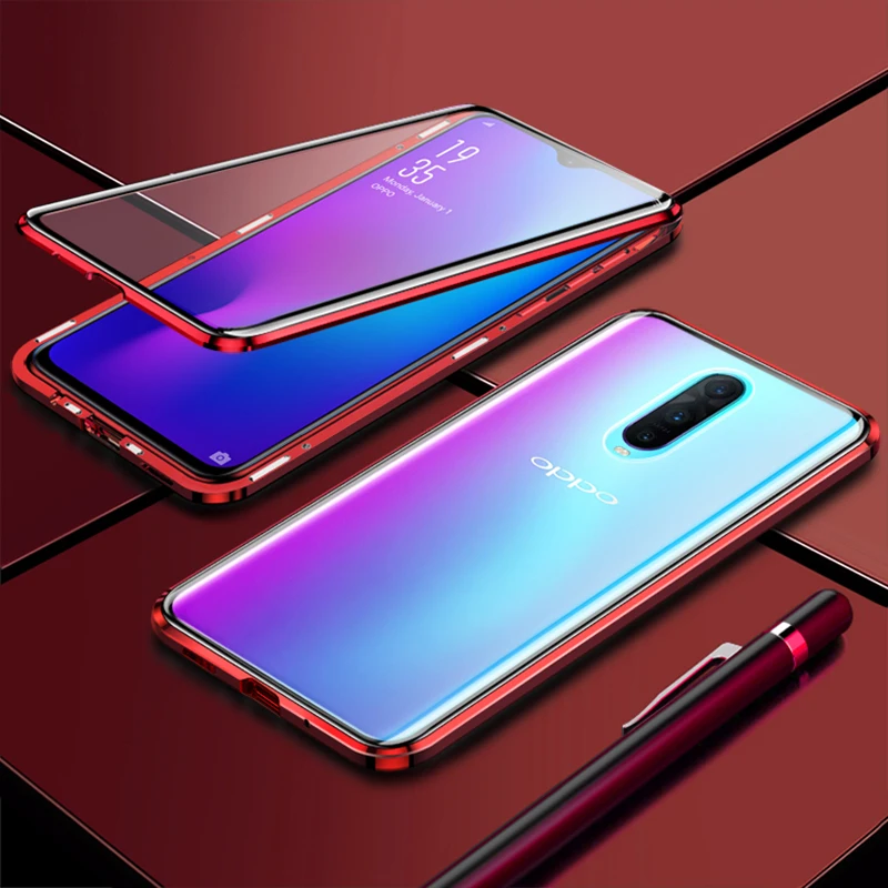360 крышки из закаленного стекла для Oppo Realme 5 Pro Q Рено Ace A11 A11X A5 A5s A7 A9 F9 V17 Pro Y17 Y3 Магнитный флип-чехол