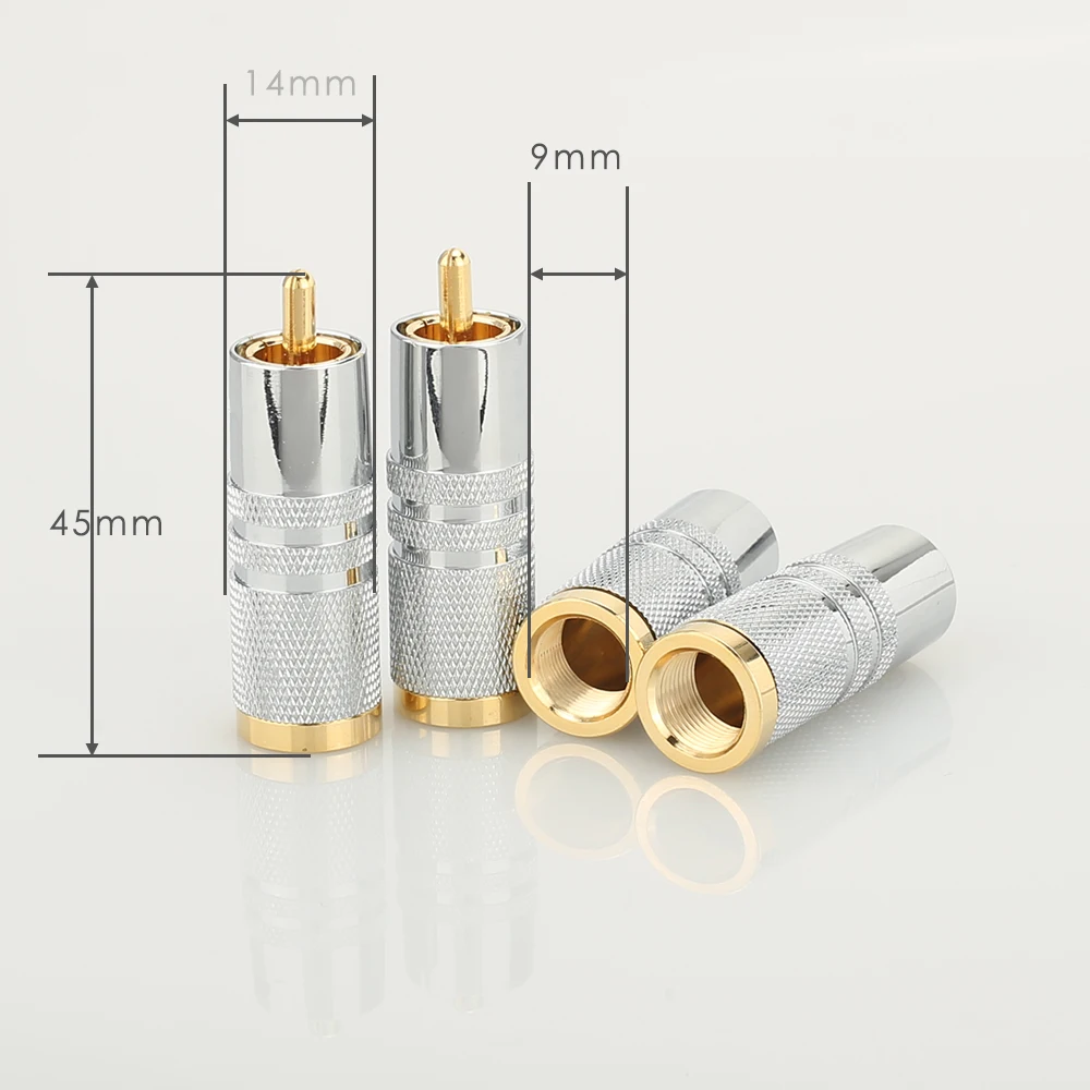 4 шт hi end посеребренный RCA штекер rca вилки для hifi аудио кабеля|for cable|plug msilver plated |