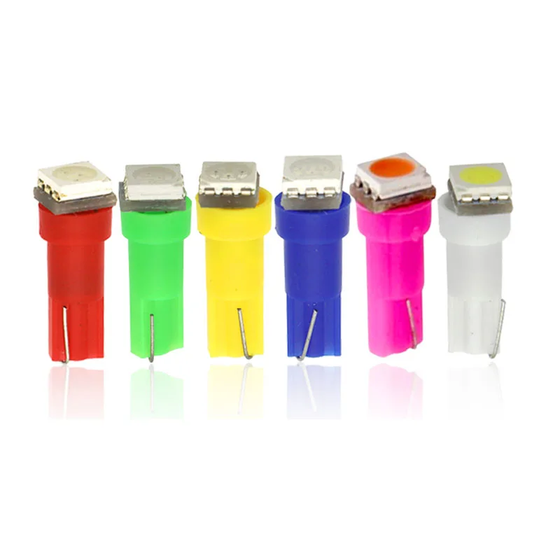 

Светодиодная лампа T5 100 1SMD автомобильные лампы освещения приборов, 5050 шт., 12 В, 6000K, красный, белый, желтый, синий цвета