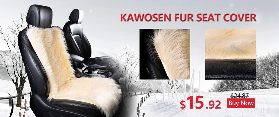 KAWOSEN 2 шт/набор длинный чехол для сиденья из искусственного меха, универсальные чехлы для сидений автомобиля из искусственного плюша, 9 цветов милая плюшевая подушка для сиденья LFFS02