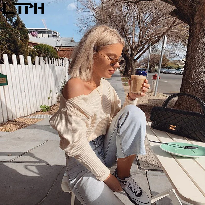 Женская Повседневная рубашка с косым воротником однотонная блузка без бретелек