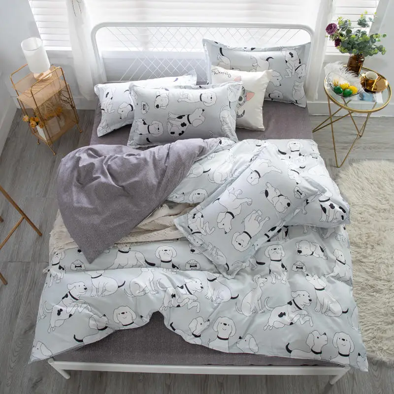 Red And Black Stripe Printed Bedding Sets Soft Duvet Cover Single/Twin/Queen/King Size Bedclothes 3pcs | Дом и сад