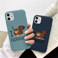 candy color love dachshunds case for iphone 13 12 pro xs max 12 13 mini 7 8 6 6s plus x xr 5s se 2020 soft tpu shockproof covers