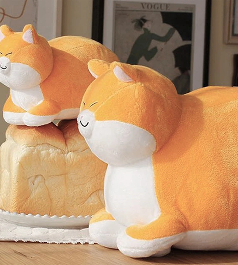 Популярная плюшевая подушка 25/40 см для кошек с большим хлебом счастливый кот