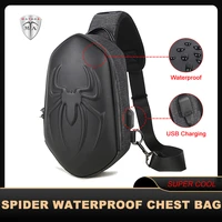mta hard shell streetwear sling pack crossbody motor cycling backpack for college student unisex running chest bag for men