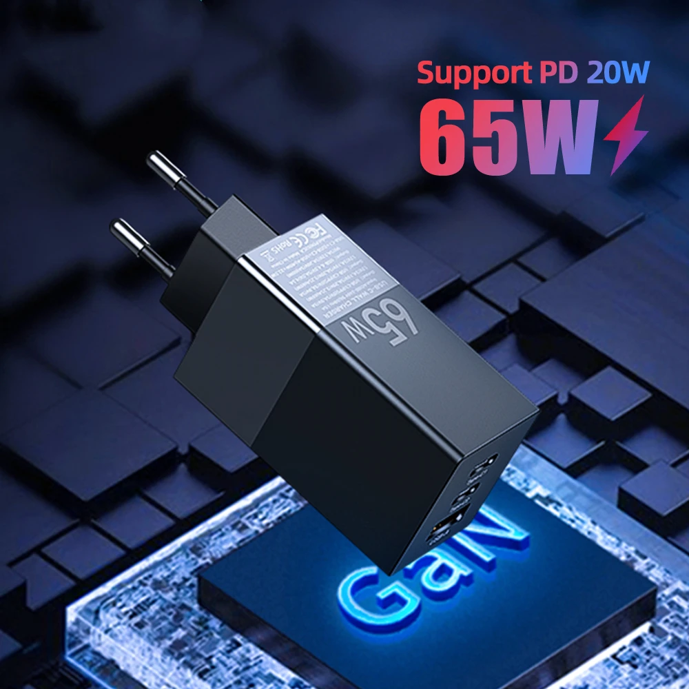 

Зарядное устройство iLEPO 65 Вт GaN USB Type C, быстрая зарядка QC 4,0 PD 3,0, быстрая зарядка для iPhone 12, Samsung, Xiaomi, Macbook
