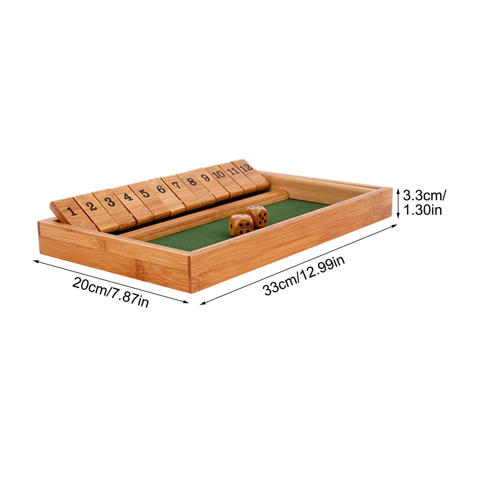 

Shut The Box Wooden Game Board With 12 Numbers And Dices D50