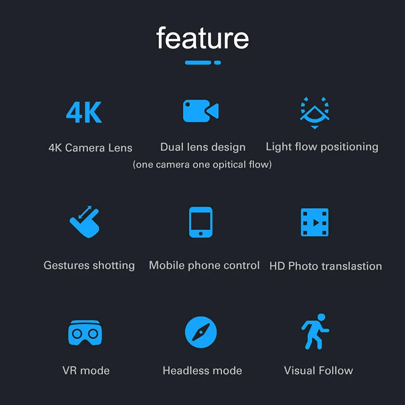 Камера 4K RC Дрон Квадрокоптер WiFi Радиоуправляемый вертолет FPV Безголовый режим