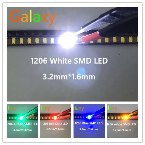 100 шт. = 5 цветов x 20 штук 5050 5730 3014 1210 2835 3528 1206 0805 0603 0402 SMD светодиодный Диод комплект