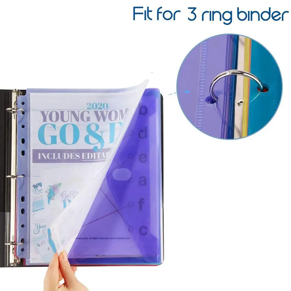 Пластиковые пакеты для бумажных документов с 11 отверстиями 8/1/2x11 5 шт|Папка