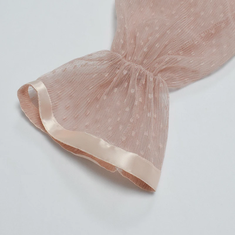 2020 шифоновая блузка в горошек Женская сетчатая рубашка розовые топы Милая