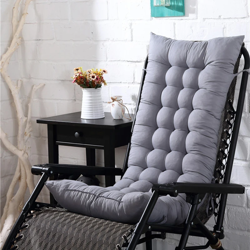 Long Cushion Thicken Reclining Chair Cushion Soft Office Chair Seat Cushions Foldable Rocking Chair Pads Garden Lounger Mat