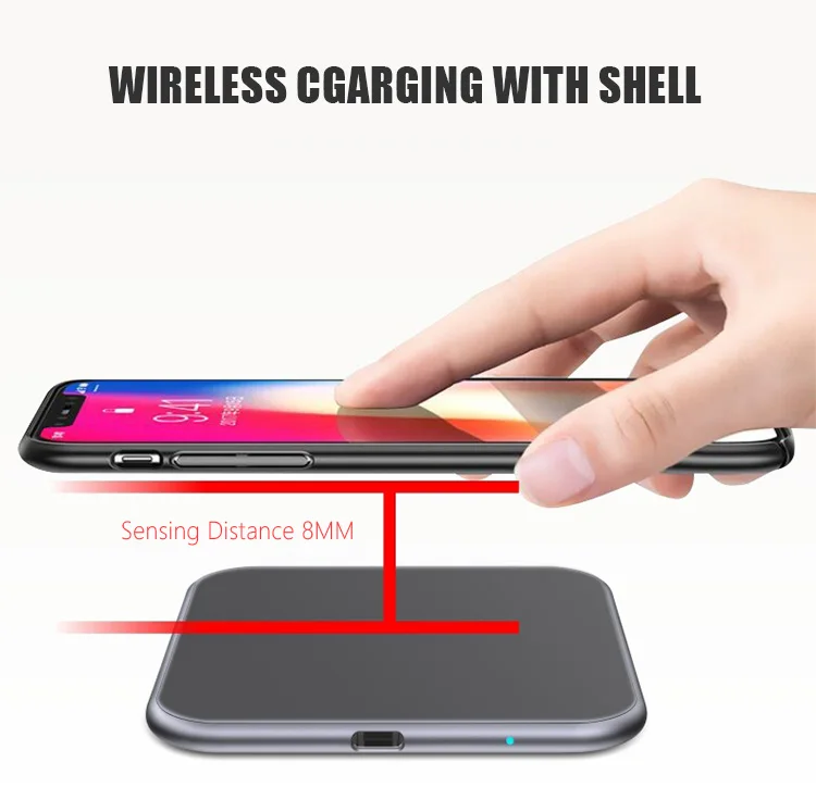 Ultra-thin Metal Square 15W Wireless Quick Charger for iPhone X Samsung Note 10 Huawei Mate 20 Pro Qi Fast Wireless Charging Pad