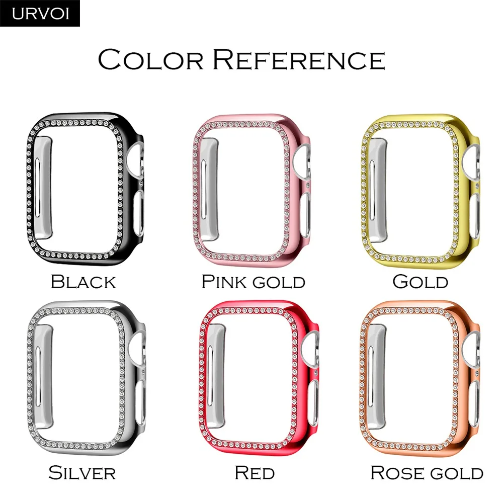 Чехол URVOI для Apple Watch series 6 SE 5 4 3 2 гальванический пластиковый бампер с твердой