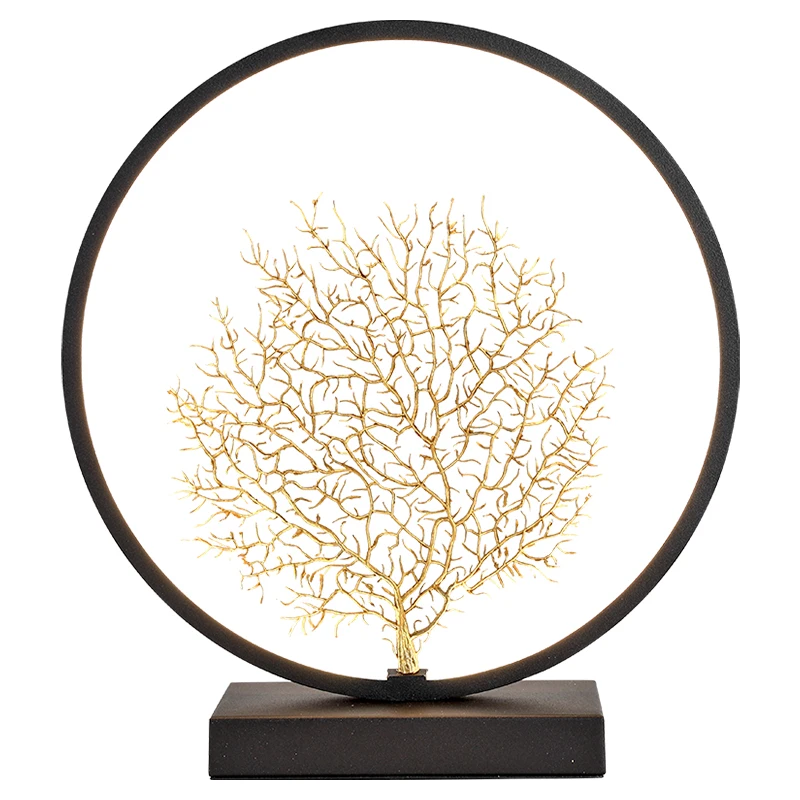 Скандинавское дерево в форме арт деко круглая Настольная лампа для гостиной