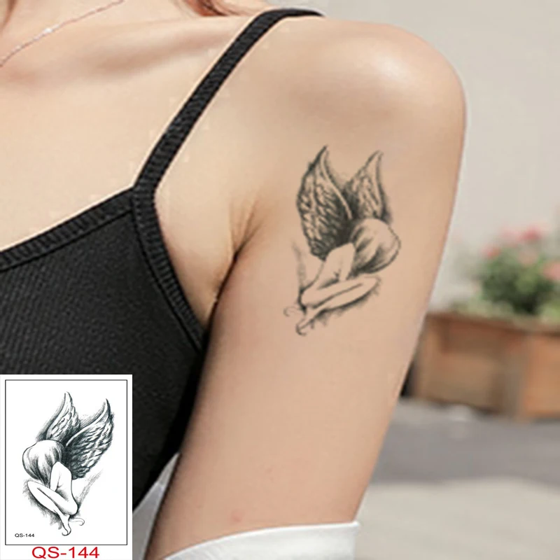 

Waterproof Temporary Tattoo Sticker Angel Girl fake Geometric animal Flash Tatoo Hand Back Foot for Girl Women Men