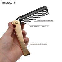 beard shape comb mens oil head comb metal portable mini folding comb wine opener stainless steel lightweight multifunction 1pc