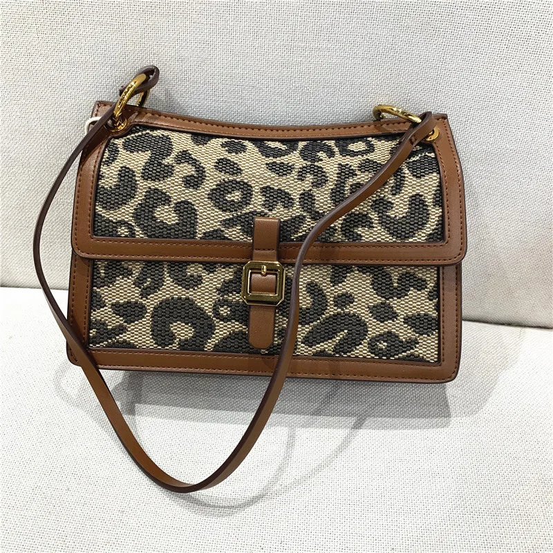

Fashion Designer Bags Leopard Grain Shoulder Bag Vintage Top Quality Luxury Women's Bag Casual Female Baguette Bag Handbags 2021