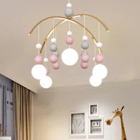 ins new nordic pendant light color hair ball wind chime bed bell childrens room decoration living room shop wall decoration
