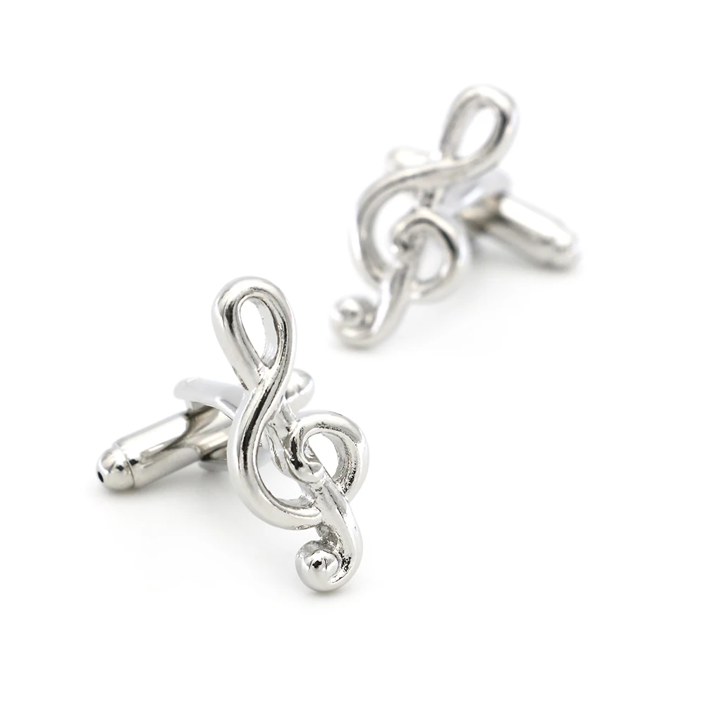 Music Cufflinks For Men Musical Note Design Quality Brass Material Silver Color Cuff Links Wholesale&ampretail | Украшения и