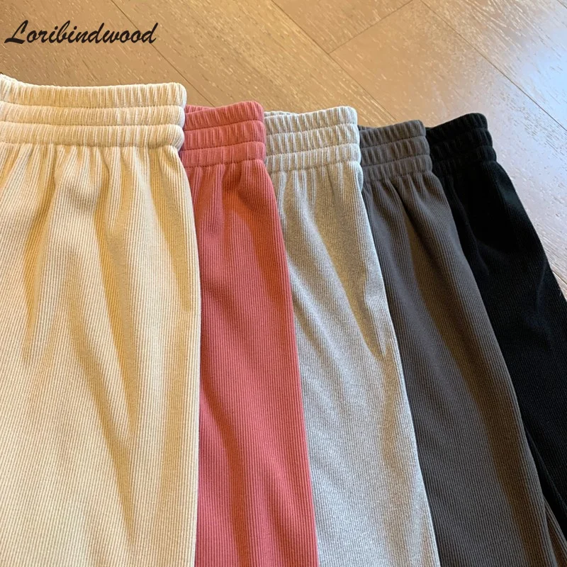 

2021 Spring and Summer High Waist Loose Mopping Pants Female Drape Straight Thin Casual Wide-leg Trousers Female Students