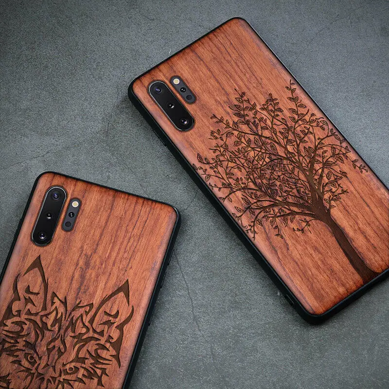 

Чехол-бампер для Samsung Note 10 Pro, Note 10 +, из натурального дерева