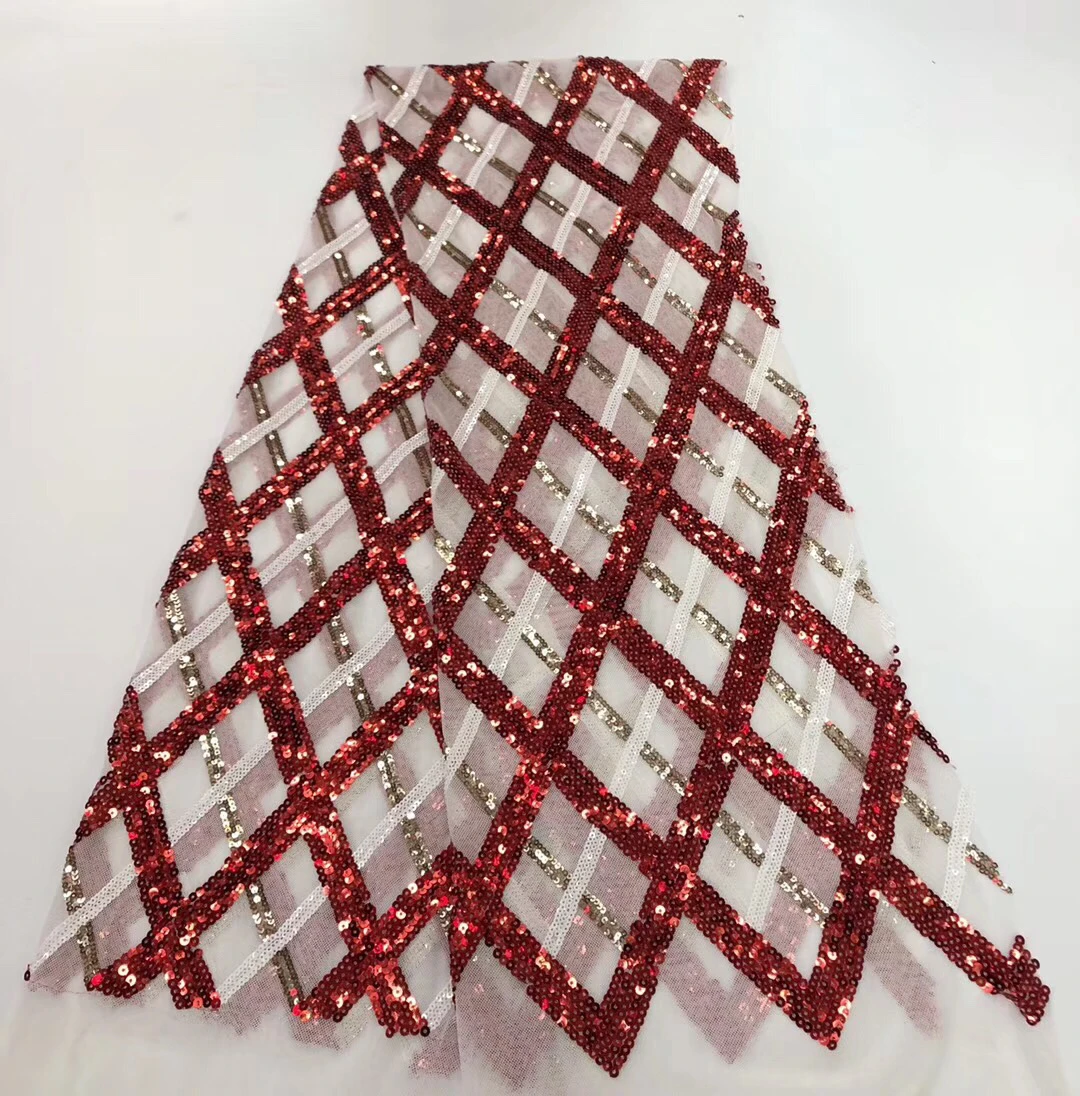Расшитая блестками африканская французская Сетка кружевная ткань для Индии