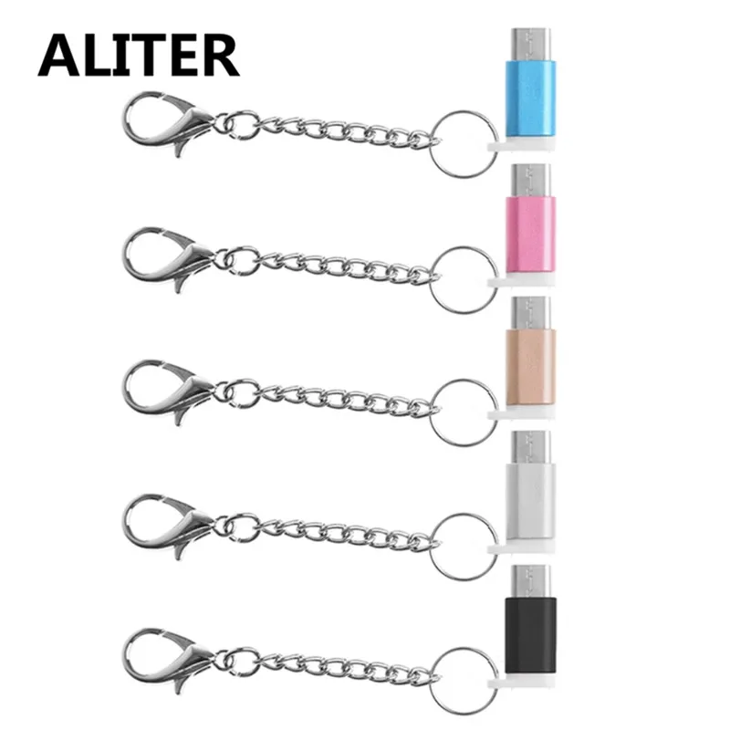 ALITER USB-C USB 3 1 Тип C штекер для микро гнездовой адаптер с цепочкой ключей от потери |