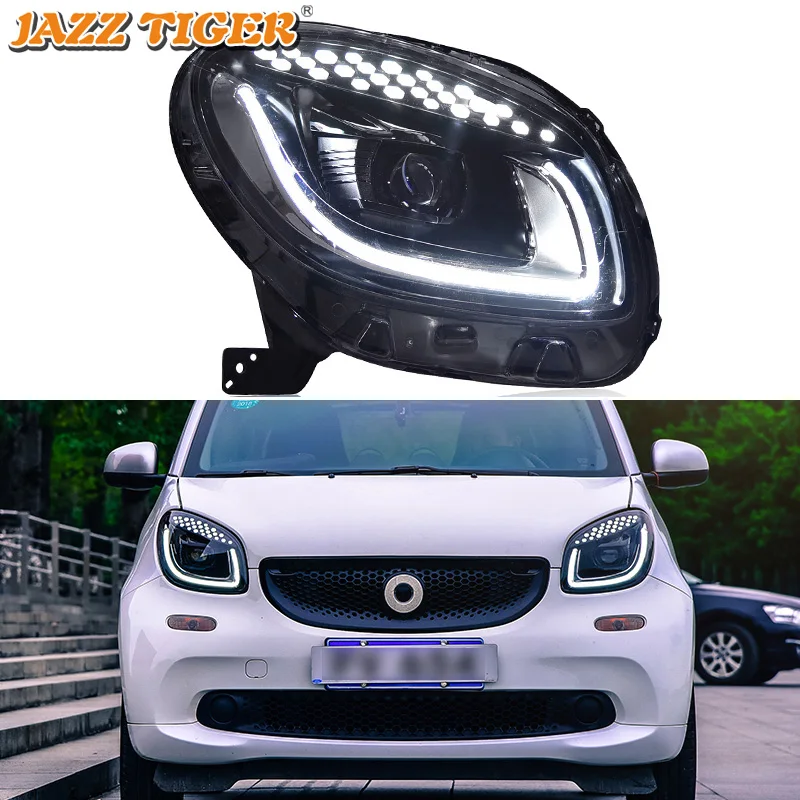 

Car Styling LED Headlight For Mercedes-Benz Smart Fortwo 2015 2016 2017 2018 LED DRL Eyebrow Head Lamp Assembly Start Blue