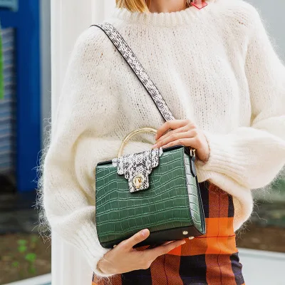 

Fashion Luxury Women Top Grain Genuine Calf Leather in Alligator Crocodile Pattern Office Ladies' Tote Shoulder Handbag Bag