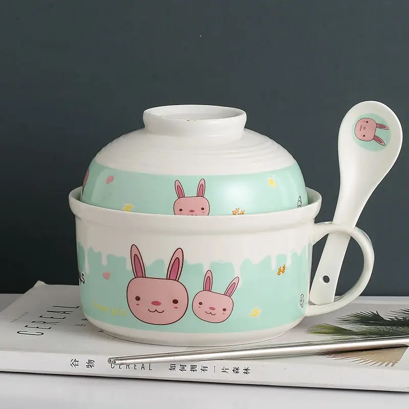 Керамическая миска для лапши в мультяшном стиле креативная Студенческая набор