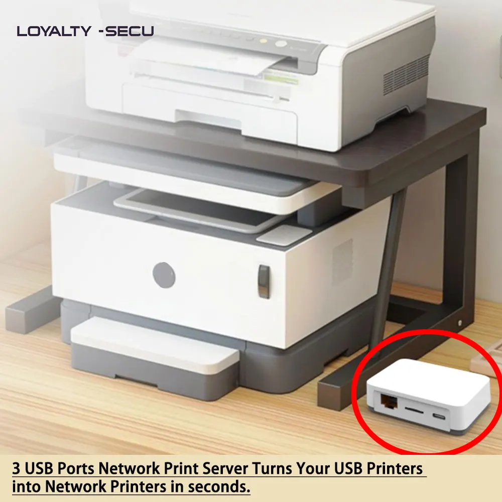 LOYALTY-SECU Адаптер для сервера печати RJ45 Ethernet 3 USB 2 0 Android | Компьютеры и офис