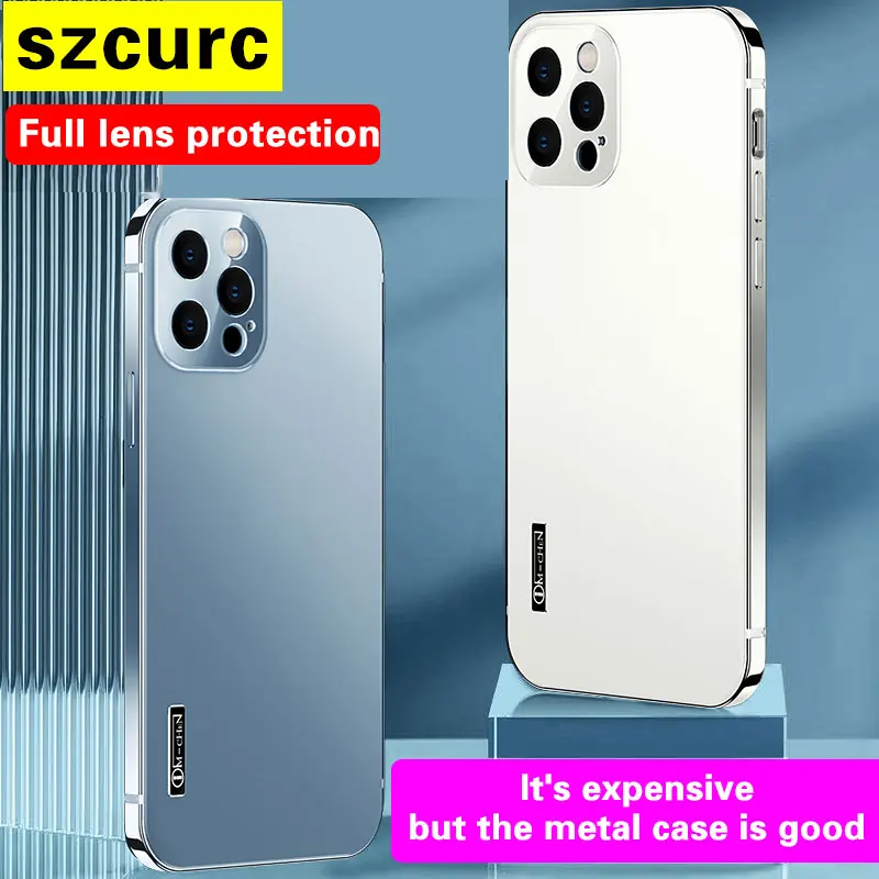 New metal mobile For iphone 13 pro max phone case iPhone14 plus 12 11 lens anti fall high-end luxury protective mobile phone bag