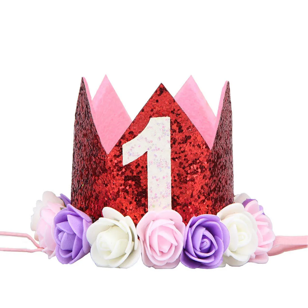 10 шт./лот для маленьких девочек 1st на день рождения вечерние шляпа-торт тиара