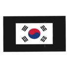 Корейский, корейский, южнокорейский флаг, флаг Южной Кореи, флаг таэдука, таэглукги, таэгюкги, чистый и простой, на черном. Спортивные полотенца