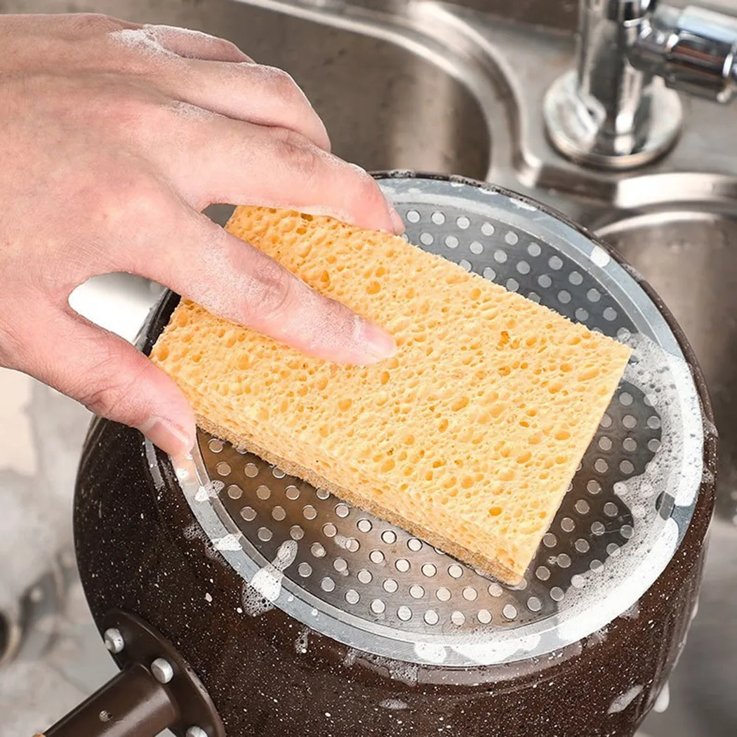 

10pcs Dish Sponge Eco100% Biodegradable Compostable Kitchen Sponge With Scrub Density Eraser Home Cleaner Dish Cleaning Sponges