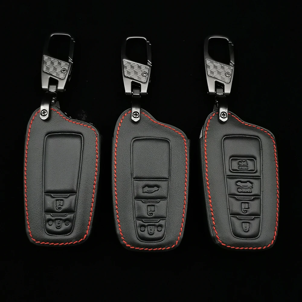 

3 Styles Of Leather Protector Cover Case Remote Car Key for Toyota Camry 2018 2017 Aygo RAV4 Corolla 2018 CHR / C-HR Prius Prado