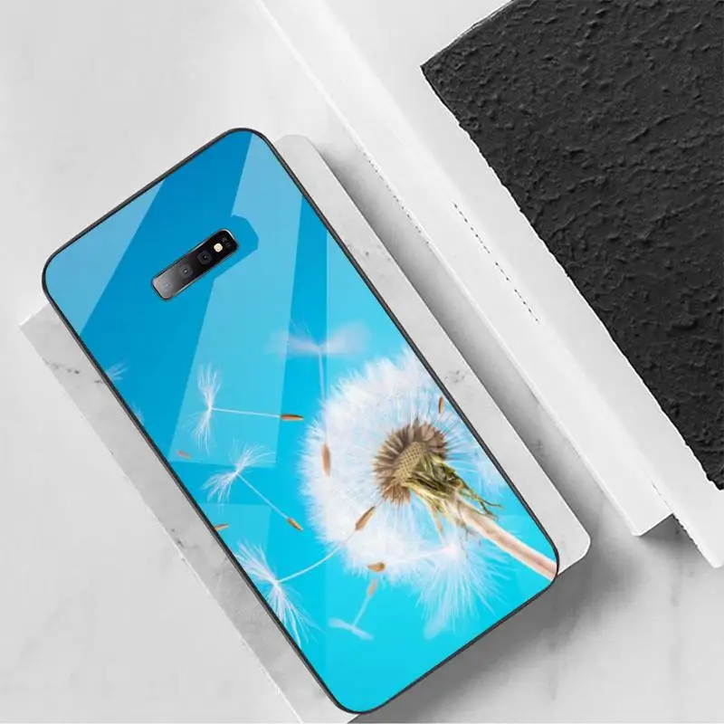 

Dandelion flying flower Phone Case Tempered glass For Samsung S6 S7 edge S8 S9 S10 e plus note8 9 10 pro